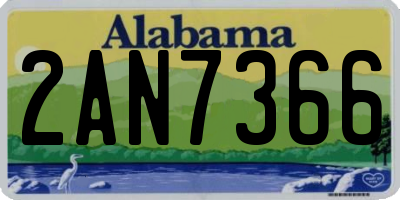AL license plate 2AN7366