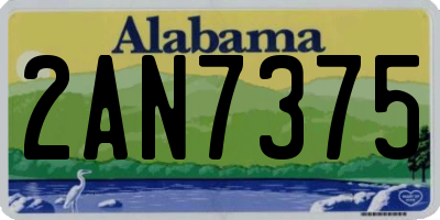 AL license plate 2AN7375