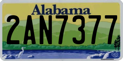 AL license plate 2AN7377