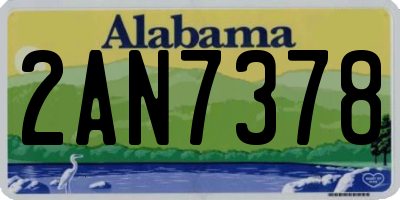 AL license plate 2AN7378