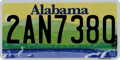 AL license plate 2AN7380
