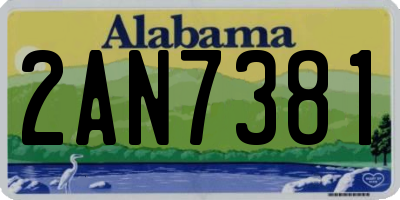 AL license plate 2AN7381