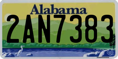 AL license plate 2AN7383