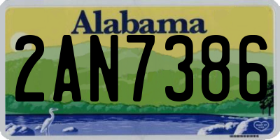 AL license plate 2AN7386