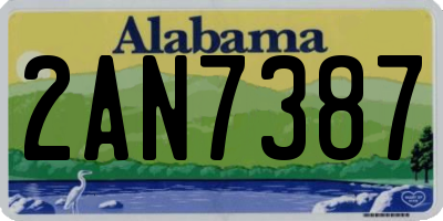 AL license plate 2AN7387