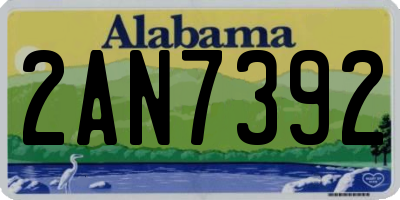 AL license plate 2AN7392