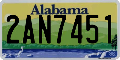 AL license plate 2AN7451