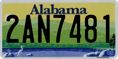 AL license plate 2AN7481