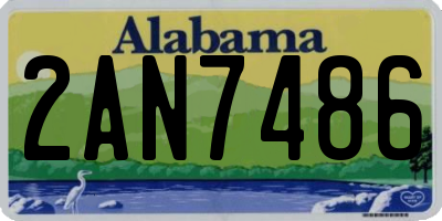 AL license plate 2AN7486