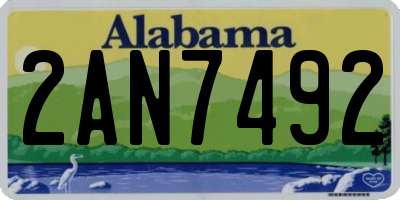 AL license plate 2AN7492