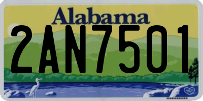 AL license plate 2AN7501
