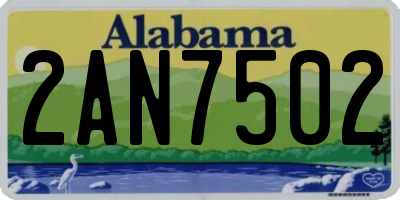 AL license plate 2AN7502