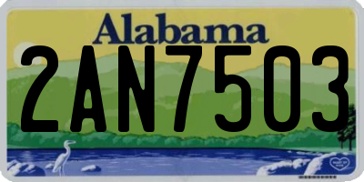 AL license plate 2AN7503