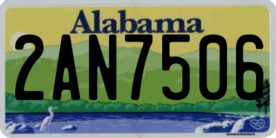 AL license plate 2AN7506