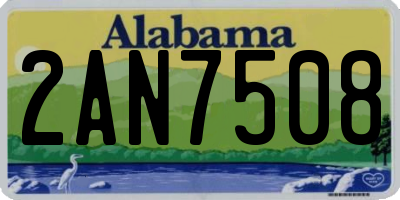 AL license plate 2AN7508