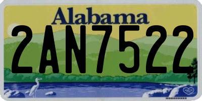 AL license plate 2AN7522