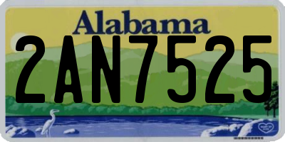 AL license plate 2AN7525