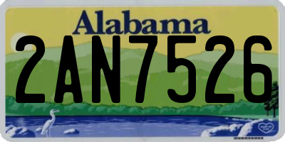 AL license plate 2AN7526