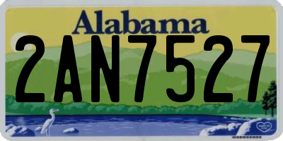 AL license plate 2AN7527