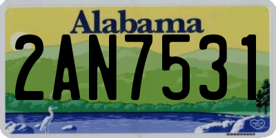 AL license plate 2AN7531