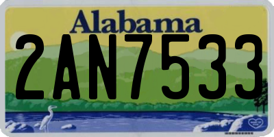 AL license plate 2AN7533
