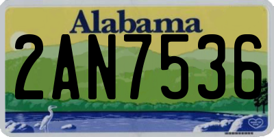 AL license plate 2AN7536