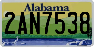 AL license plate 2AN7538