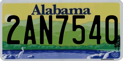 AL license plate 2AN7540