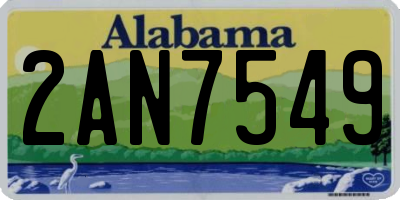 AL license plate 2AN7549