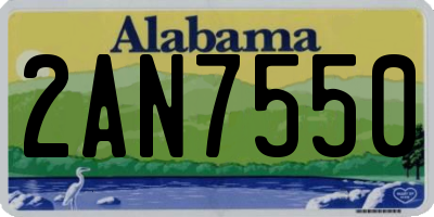 AL license plate 2AN7550