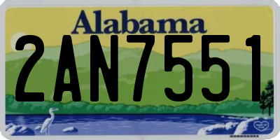 AL license plate 2AN7551