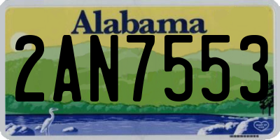 AL license plate 2AN7553