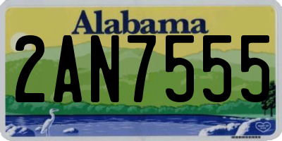 AL license plate 2AN7555