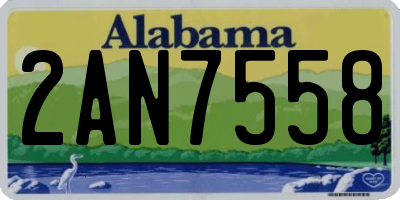 AL license plate 2AN7558