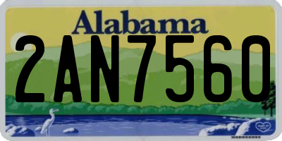 AL license plate 2AN7560