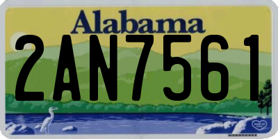AL license plate 2AN7561