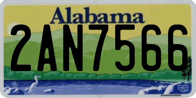 AL license plate 2AN7566