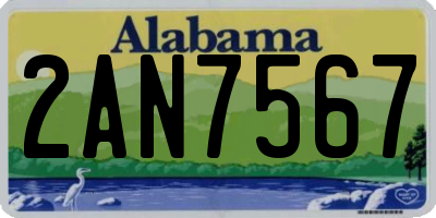 AL license plate 2AN7567