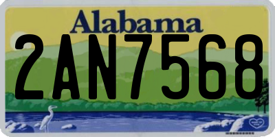 AL license plate 2AN7568