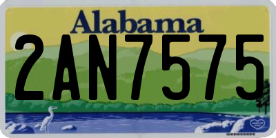 AL license plate 2AN7575