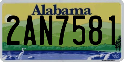 AL license plate 2AN7581