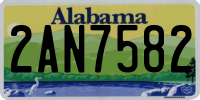 AL license plate 2AN7582