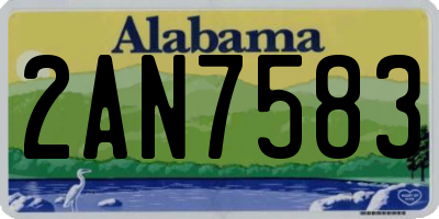 AL license plate 2AN7583