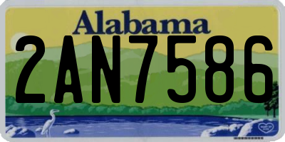 AL license plate 2AN7586
