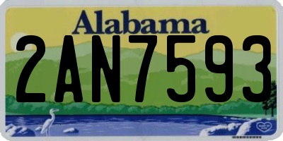 AL license plate 2AN7593