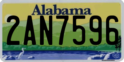 AL license plate 2AN7596