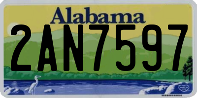 AL license plate 2AN7597