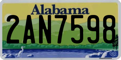 AL license plate 2AN7598