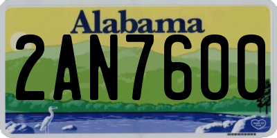 AL license plate 2AN7600