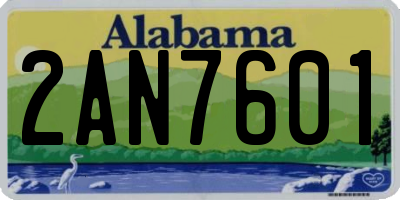 AL license plate 2AN7601